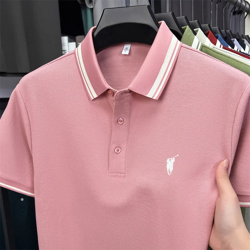100% cotton luxury brand short sleeve polo shirt men new classic pony embroidery summer T-shirt high-end fashion casual Paul top