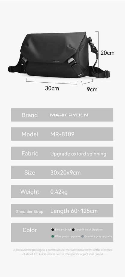 Leather Waterproof Multifunction Messenger Bag Large Capacity Sling Shoulder Bags mens crossbody bag