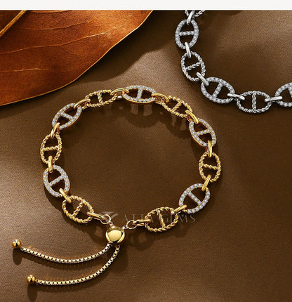 D VVS1 Color Moissanite Diamond Bracelet for Women Men 925 Sterling Silver Adjustable chain Sparkling Hand Fine Jewelry