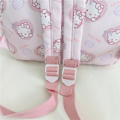 Anime Cartoon Kuromi Melody Cinnamoroll Backpack Boys Girls Cartoon Hello Kitty Kawaii Canvas Fashion Children's Schoolbag