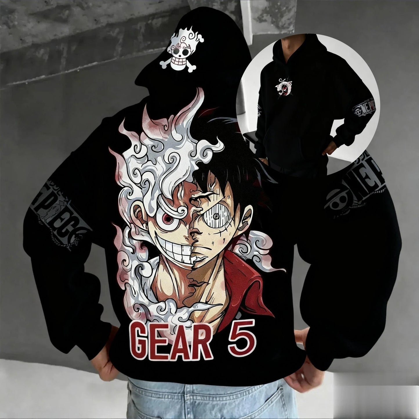 Anime Hoodie Men Women One Piece Luffy Gear 5 Nika Streetwear Casual Pullover Sweatshirt Long Sleeve Tops Autumn Winter Fashion