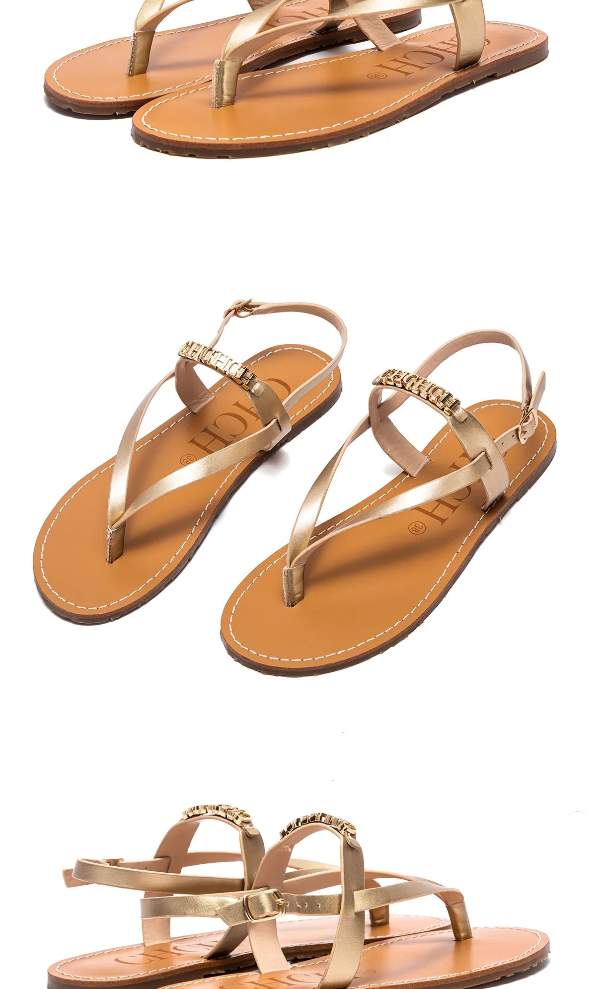 Women's Sandals New Simple Flat Bottom Non slip Thin Strip Shoes Beach Women's Shoes