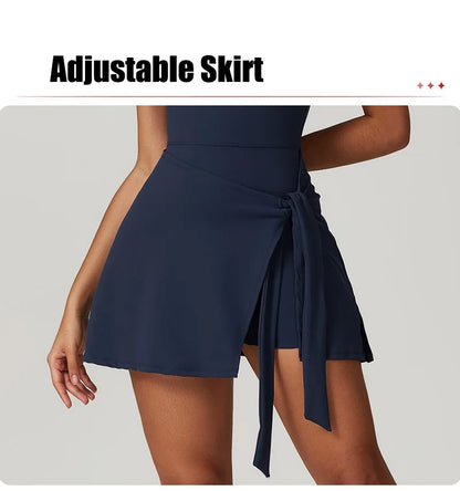 Tennis Skirts Sports Dress Golf Gym Yoga Dresses Women Girl Running Workout Long Skirt Fitness One Piece Dress