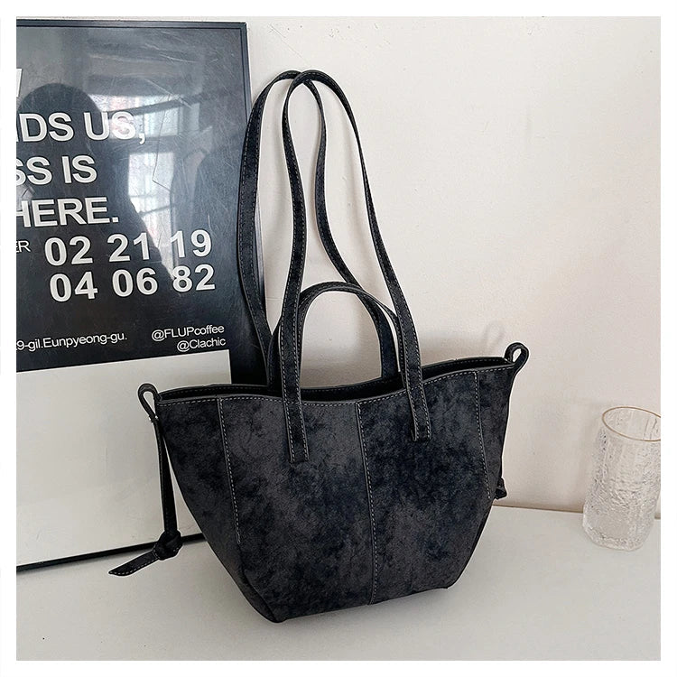 2025 Hot Sale Autumn Soft Women's Handbags Faux Suede Solid Color Large Capacity Shoulder Bag Casual Versatile Ladies Bags