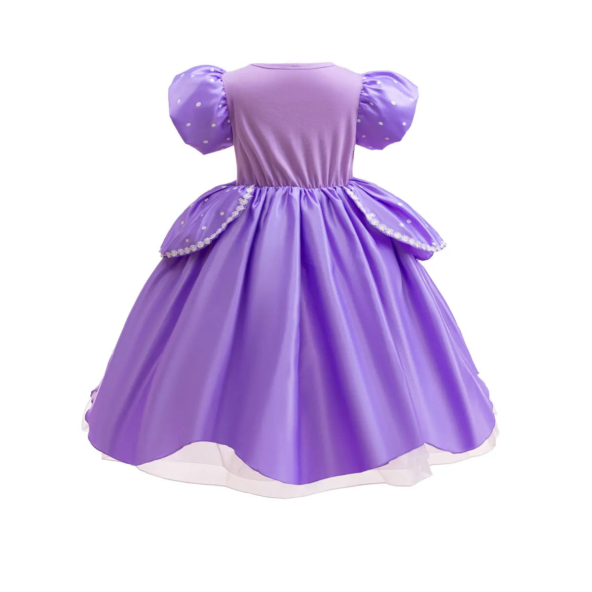 Sofia Princess Dress For Girl Summer Dress Birthday Carnival Party Sophia Sleeve Fluffy Ball Dress + Accessories