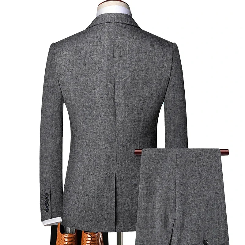 S-6XL Jacket Vest Pants Casual Plaid Retro Business Men's Suit 3Pcs or 2Pcs Set Groom Wedding Dress Blazer Waistcoat Trousers
