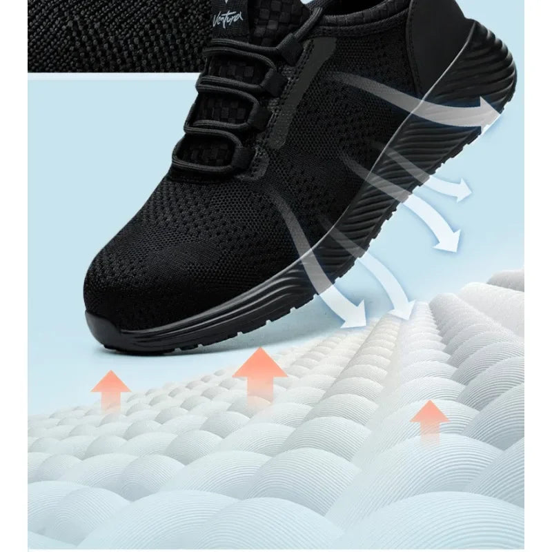 Men's Anti Smashing and Anti Stabbing Lightweight  Comfortable, Breathable  Protective and Safety Shoes