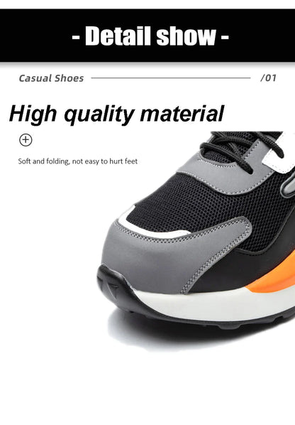 Security Protection Shoes Men Steel Toe Safety Boots Anti-smash Anti-Puncture Work Boots Safety Shoes Man lightweight breathable