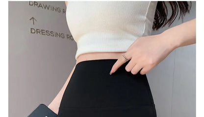 Summer wearing thin contrasting shorts leggings high waisted Barbie safety pants three point no awkward line shark pants for