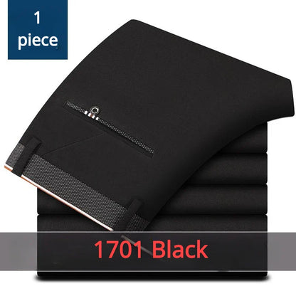 Classic Black Men's Office Dress Pants for Business Formal Fashionable Slim Fit Men's Suit Pants Casual Trousers Plus Size 28-40