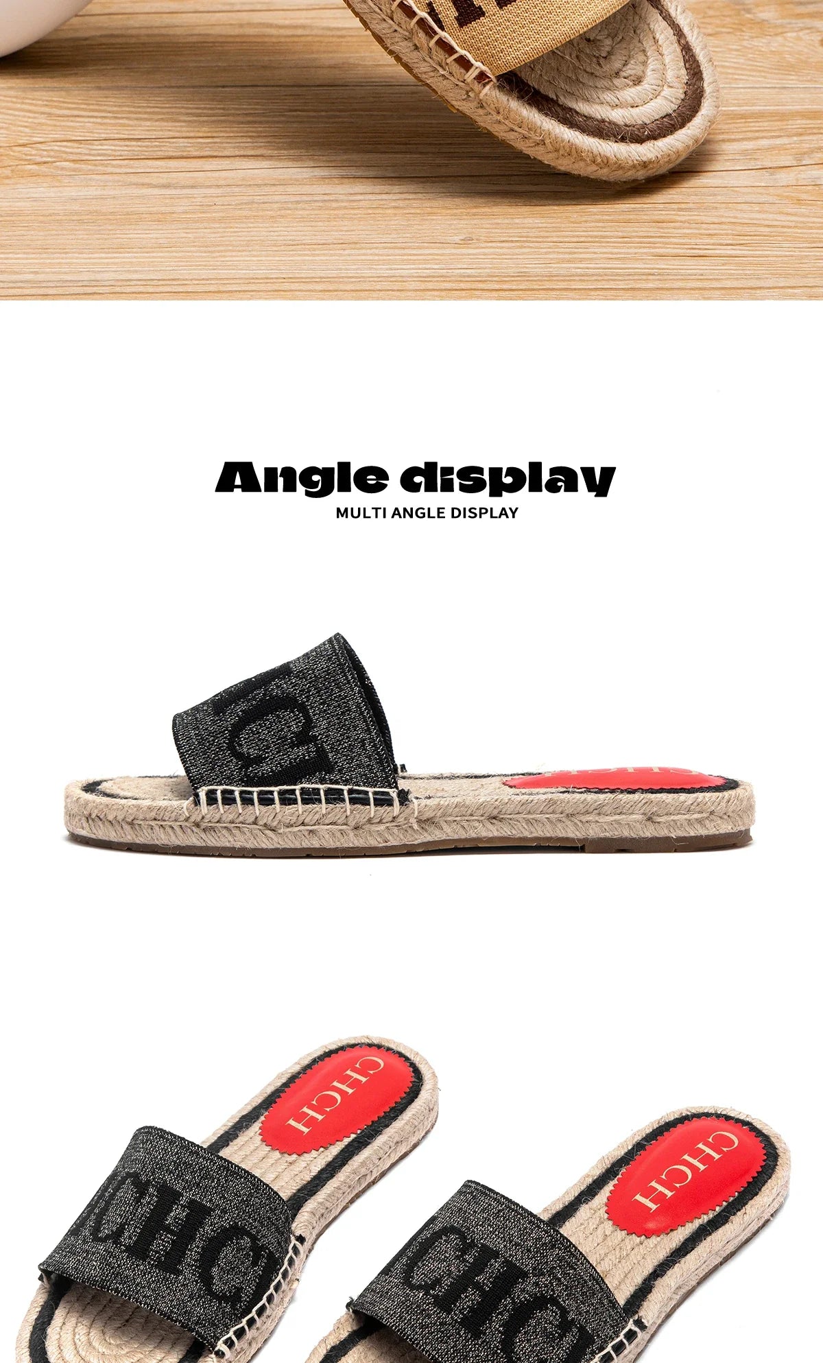 Slippers Women's  Simple and Comfortable Handmade Hemp Bottom Sandals Beach shoes