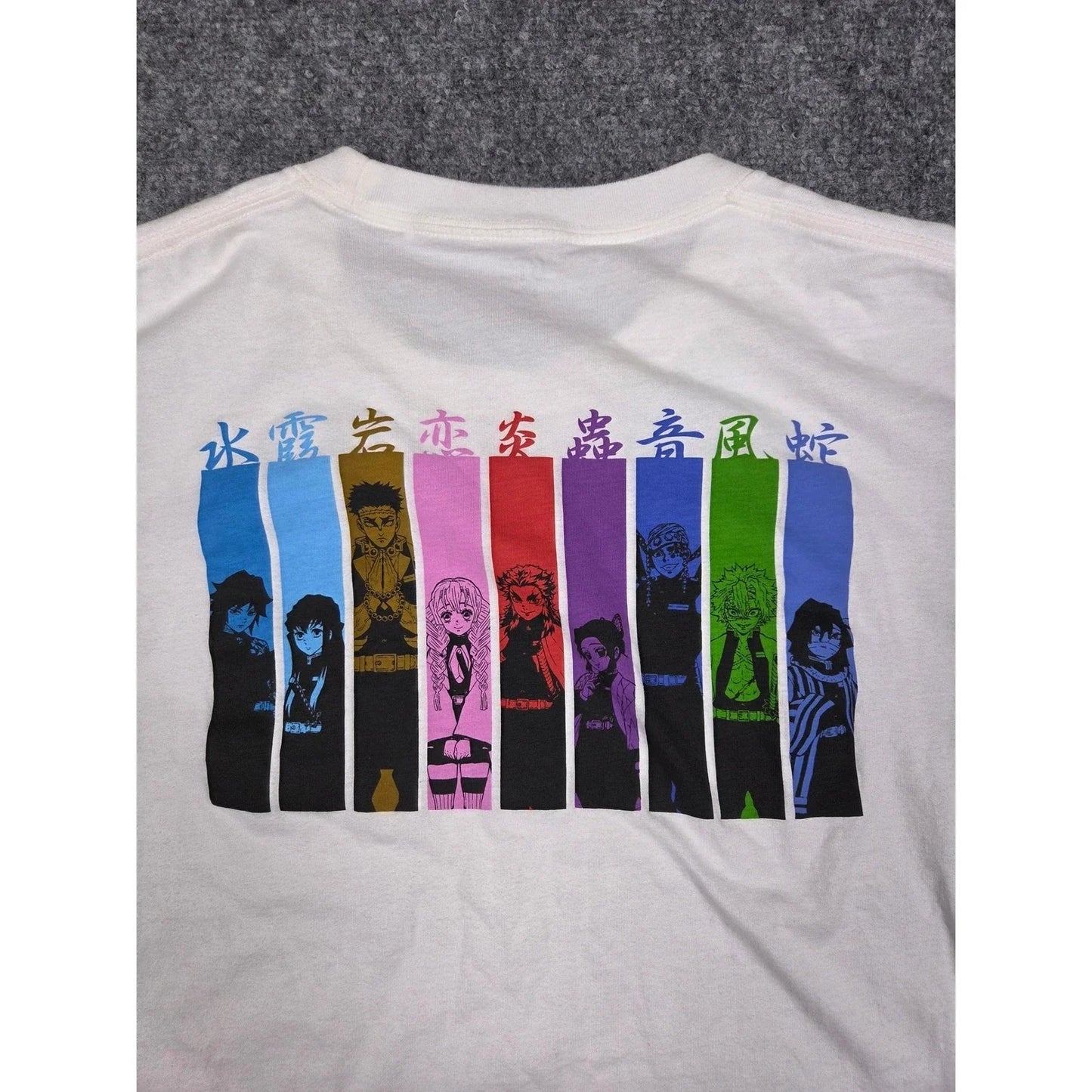 Summer Uniqlo UT Demon Slayer T-shirt Men's Medium White Hashira Graphic Anime Tee Men's Round Neck Short Sleeve