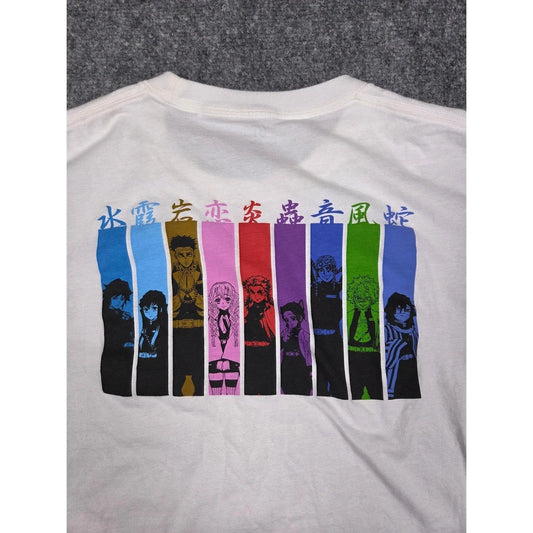 Summer Uniqlo UT Demon Slayer T-shirt Men's Medium White Hashira Graphic Anime Tee Men's Round Neck Short Sleeve