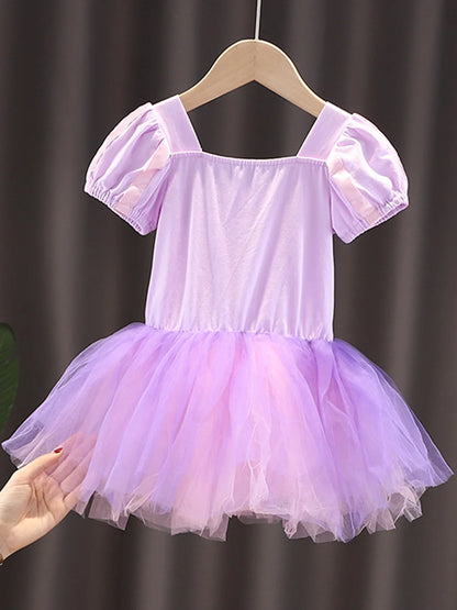 Princess Ballet Tutu Dress with Cape for Toddler Little Girls Ballerina Dance Costume Outfit Dancewear, Blue/Purple/Yellow