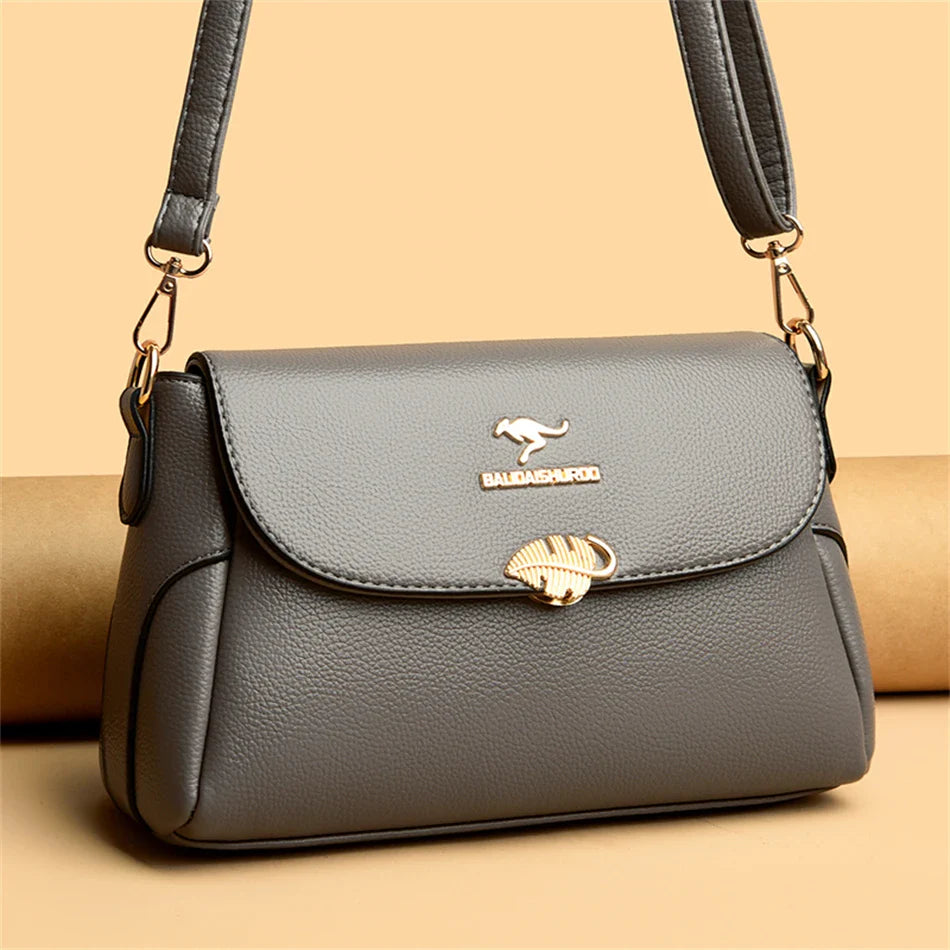 Women Bag Fashion Shoulder Bag Quality PU Leather Elegant Flap Retro Female Messenger Classic Multiple Pockets Crossbody Handbag