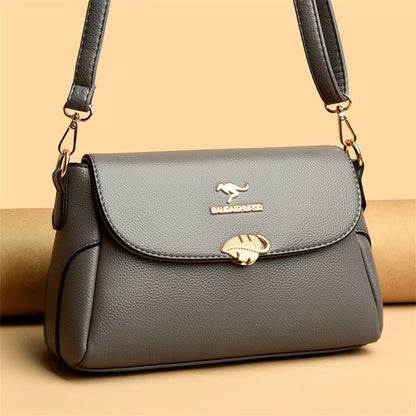 Women Bag Fashion Shoulder Bag Quality PU Leather Elegant Flap Retro Female Messenger Classic Multiple Pockets Crossbody Handbag