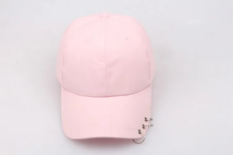 Hip Hop Women's Baseball Cap With Ring Circle Snapback Hats For Men Women Unisex Dad Hat Adjustable Kpop Korean Style Gorra