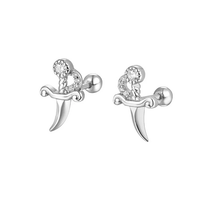 925 Sterling Silver Fashion Love Butterfly Romantic Star Crown Screw Stud Earrings for Women Ear Bone Piercing Jewelry