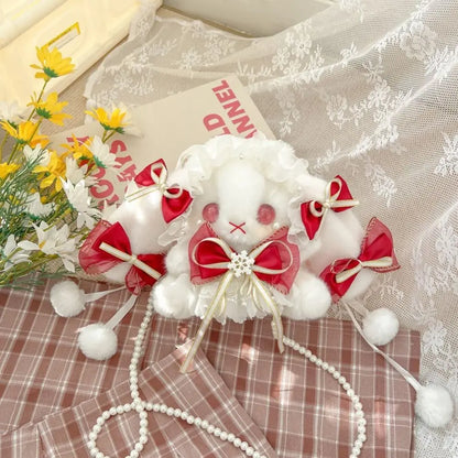 Korean Kawaii Cat Lolita Bag Cute PU Shoulder Bag Girls Transparent Pocket Harajuku Crossbody Bag Women's Fashion Backpacks