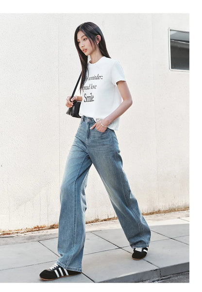 Semir Jeans Women Cool Feeling Wide Leg 2025 New Summer Leg-Lengthening Floor-Length Pants Trendy for Fashionable Style