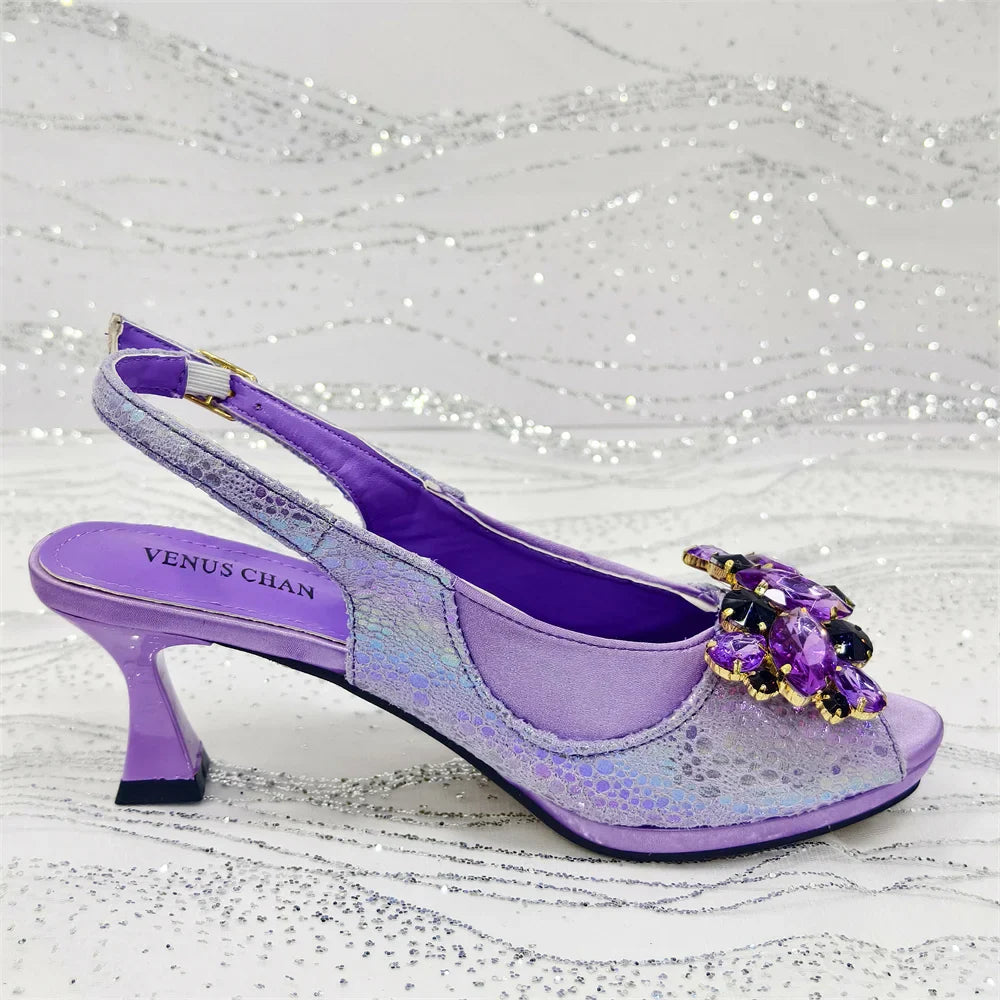Style Gold Color Elegant Women High Heels Nigeria Popular Designer African Ladies Shoes And Bag Set
