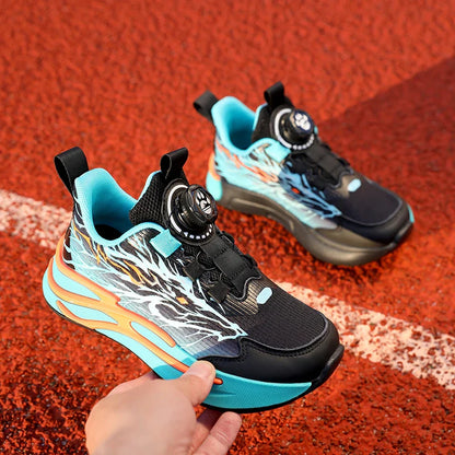 New Anti-skid Leather Kids Sneakers for Boys Running Walking Lightweight Casual Shoes With Fashion Dragon Pattern Size 31-38