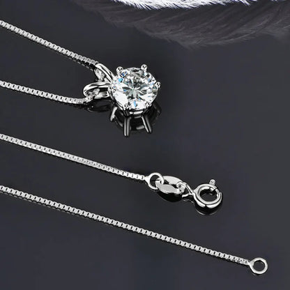 Real 925 Silver Moissanite Jewelry Set Gold Plated 0.5-2ct Stud Earrings Solitaire Pendant Necklace Set for Women Men Gift