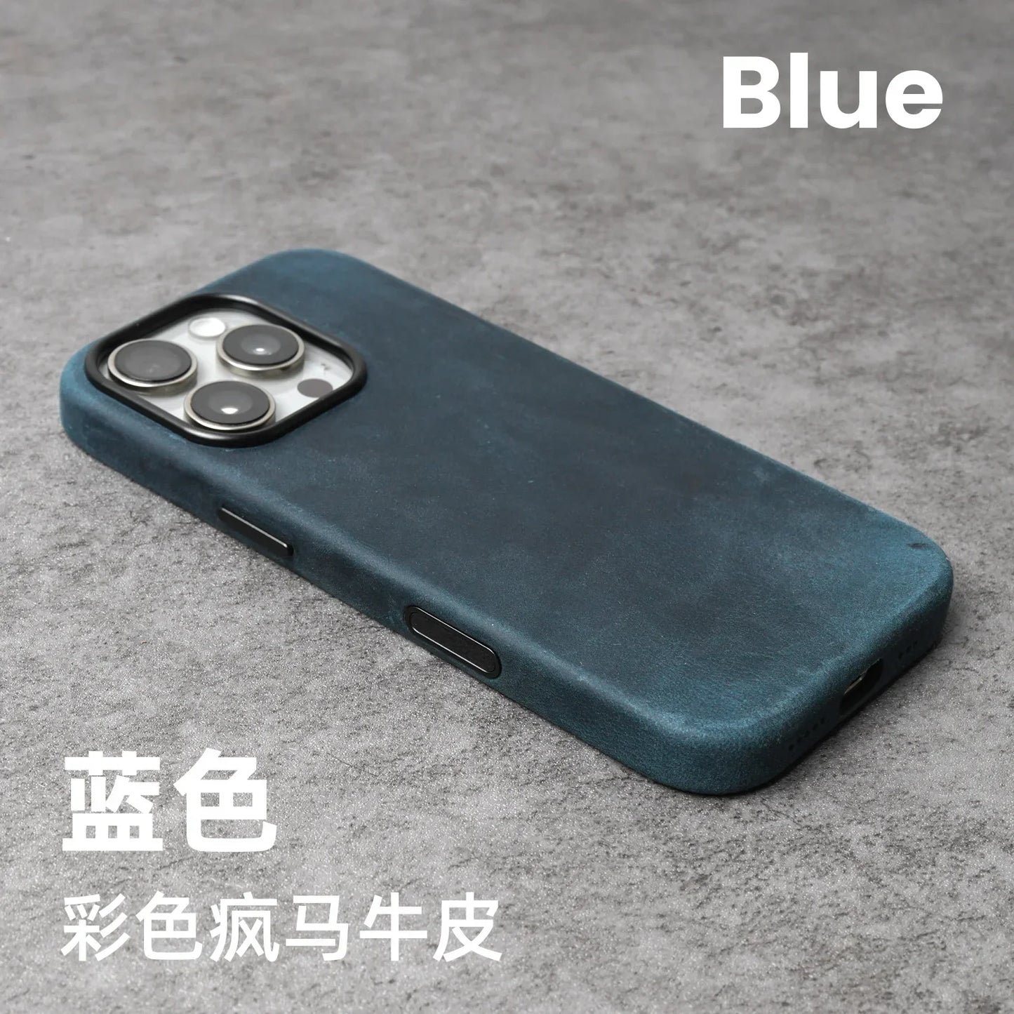 Genuine Leather Case for iPhone 17 16 15 Pro Max Magnetic PULL-UP Cowhide Phone Cover