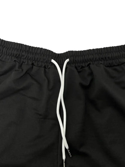 EUROPEAN AND AMERICAN MEN'S SUMMER MEN'S LOOSE SET SHORT SLEEVED SHORTS SPORTS CASUAL ROUND NECK TWO-PIECE SET MEN'S S-3XL