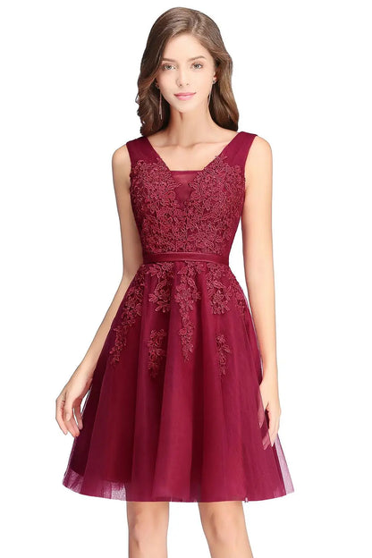 Floral Lace Homecoming Dresses for Girls Elegant Candy Pink Short Evening Prom Dress for Party Wedding Guest Dresses