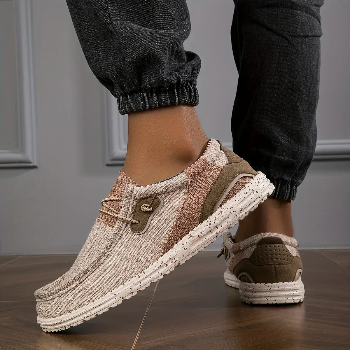 Men's Canvas Shoes Loafers Soft Comfortable Breathable Men's Casual Shoes Sneakers Vulcanized Shoes Flat Shoes Men Walking Shoes