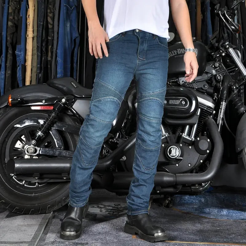 Calça Jeans Masculina para Moto, Antiderrapante, Resistente à Abrasão, para Todas as Condições Climáticas, Ajuste Clássico, Pronta para Corridas, Equipamento para Motociclistas