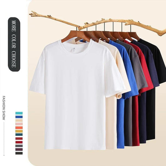 Summer 100% Cotton Oversized T shirts for Women Men Brown Casual Female Korean Streetwear Tees Unisex Basic Solid Young Cool Top