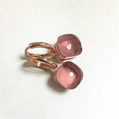 Classic Earrings For Women Amethyst Crystal Earrings Copper With Gold Plated Square Candy Colors Earrings Fashion Jewelry