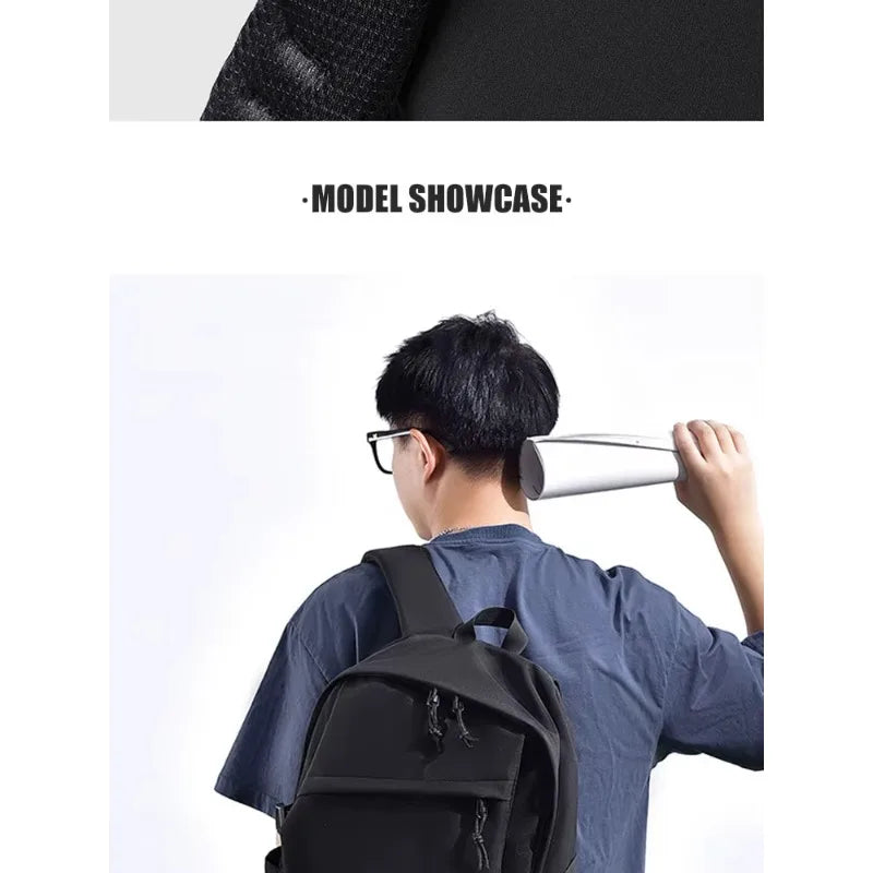 One 15 Inch Polyester Waterproof Solid Color Simple Men's Backpack Fashion Couple Student Computer Backpack