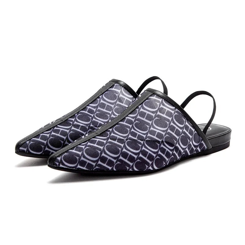 Pointed Toe Slippers Luxury Branded Casual Shoes Flat Strappy Home Outdoor Beach Walking Shoes