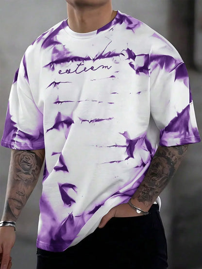 3D Printing Summer New Men's Casual Simple Short-Sleeved T-Shirt Polyester Fiber Comfortable Breathable Printed Short-Sleeved