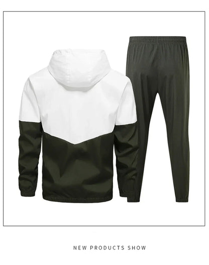 CHRLCK Men's Running Sportswear Suits Breathable Clothes Sports Joggers Training Gym Fitness Tracksuit Sets Men