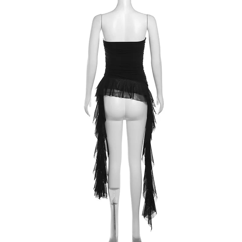 2025 Spring New Solid Color Sweet Gentle Cute All-match High Street Travel Sexy Cool Women Chest Wrap Ruched Tassel Vest