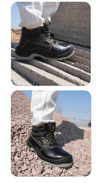 Wear-resisting Men Work Boots Anti-smash Anti-puncture Work Sneakers Waterproof Boots Indestructible Protective Tactical Boots
