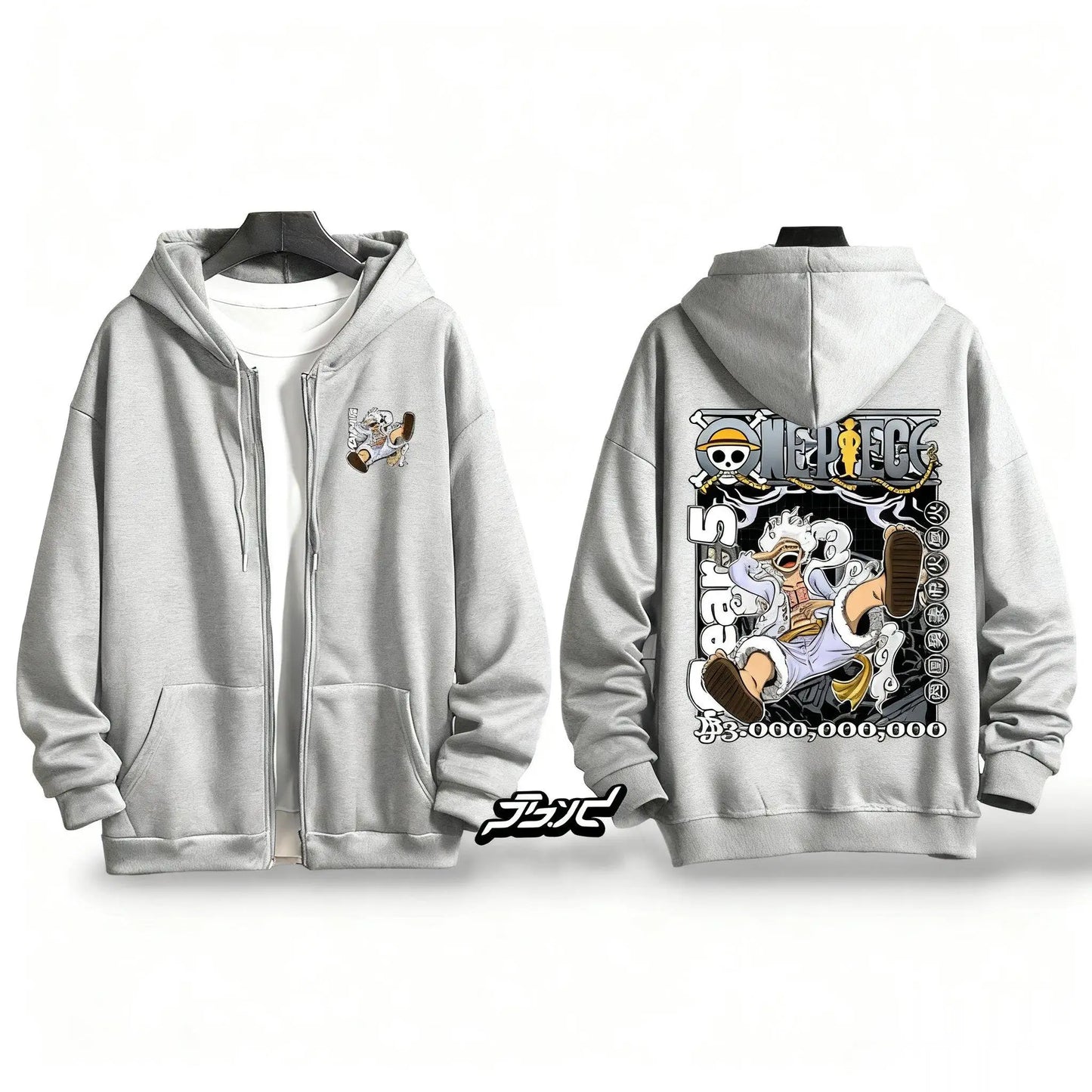 One Piece Gear 5 Luffy Anime Hooded Sweatshirt Men Women Zip Up Jacket Streetwear Casual Pullover Autumn Cartoon Graphic Hoodie