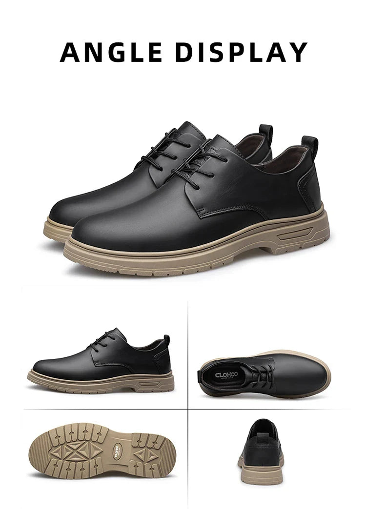 Handmade Men's Business Casual Shoes Comfortable Classic Lace-Up Work Shoes Fashionable Wedding Men's Footwear