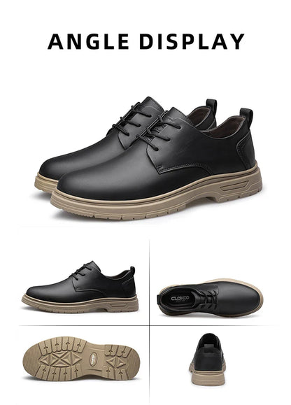Handmade Men's Business Casual Shoes Comfortable Classic Lace-Up Work Shoes Fashionable Wedding Men's Footwear