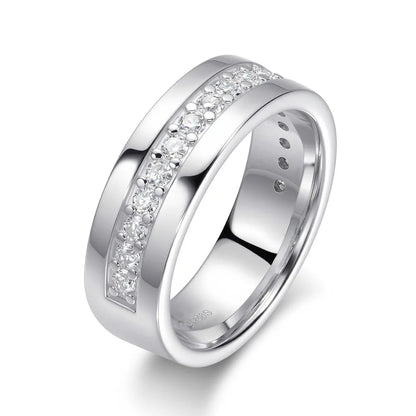 2mm Round Moissanite Eternity Band Ring GRA Certified Lab Moissanite s925 Sterling Silver Wedding Rings for Women Man