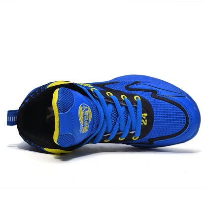 Children‘s Basketball Shoes Non-slip Breathable Basketball Training Sneakers Boys Girls Mesh Athletic Shoes Lace-up Running Shoe