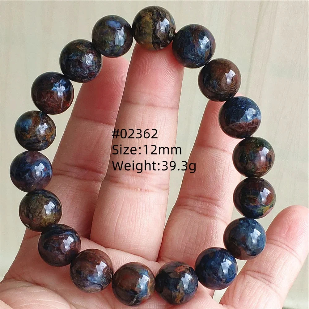 Natural Blue Pietersite Bracelet Women Men Beads Round Beads Chatoyant Cat Eye Fire Pietersite Namibia AAAAAA