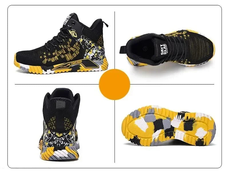 Men's All Seasons Safety Shoes Breathable Flying Woven Steel Toe Cap Impact Resistant Puncture Proof mid Cut Sneakers