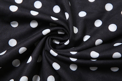 Puss Polka Dots Print T-Shirts Women Summer Trend Skew Collar Off Shoulder Backless Street Fashion Trend Ruched Crop Tops