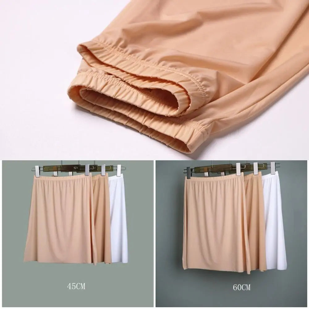 Petticoat Dress Solid Color For Women Safety Underskirt Slips Underskirt Half Slips Women Long Petticoat Ice Silk Underskirt