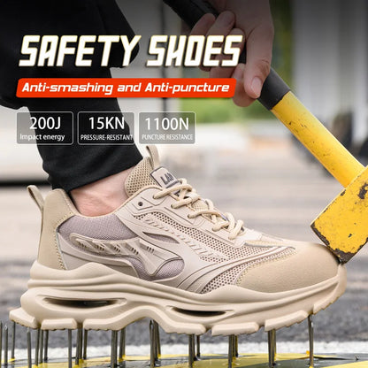Men's Work Shoes Are Lightweight, Soft Soled, Comfortable, All Season Anti Smashing And Protective Safety Shoes